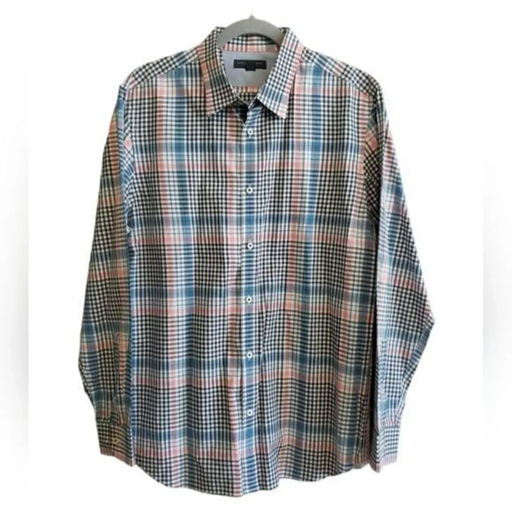 Banana Republic‎ Men's Button-up Plaid Shirt Size Large